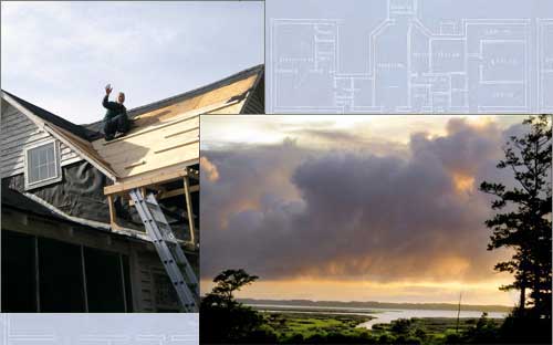 Paul Austin working on a roof